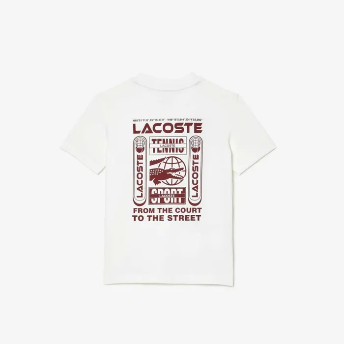 TShirts and Tops Kids Lacoste Kids039 Cotton Jersey Tennis TShirt White 001