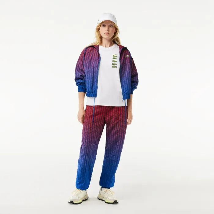 TShirts and Tops Women Lacoste Women039s Oversized Iconic Croc Print Cotton TShirt White 001