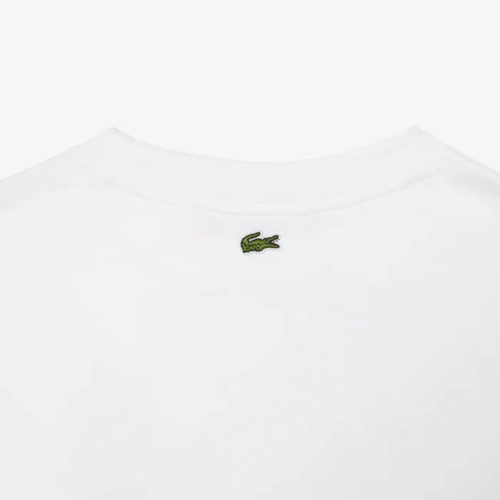 TShirts and Tops Women Lacoste Women039s Oversized Iconic Croc Print Cotton TShirt White 001