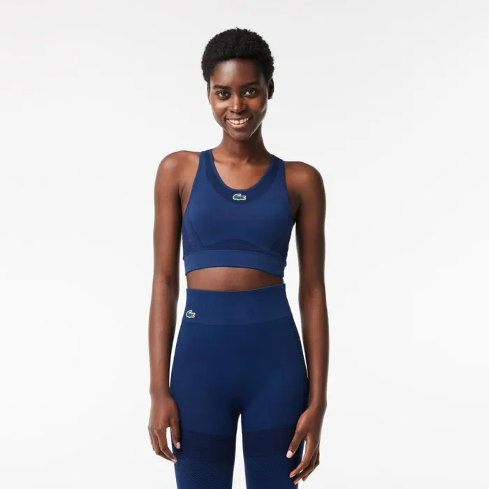 TShirts and Tops Women Lacoste Women039s SPORT Seamless Stretch Bra Methylene Blue F9f TShirts and Tops Women Lacoste Women039s SPORT Seamless Stretch Bra Methylene Blue F9f