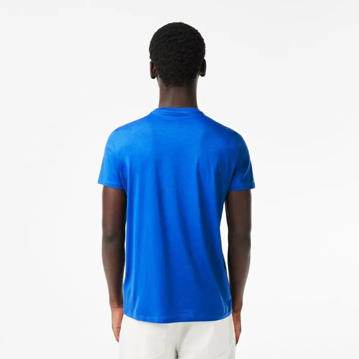 TShirts Men Lacoste Men039s Crew Neck Pima Cotton Jersey TShirt Ladigue Blue Ixw