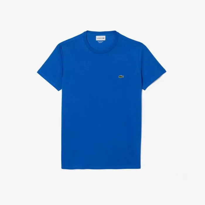 TShirts Men Lacoste Men039s Crew Neck Pima Cotton Jersey TShirt Ladigue Blue Ixw