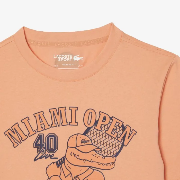 TShirts Men Lacoste Men039s Miami Open Edition UltraDry Tennis TShirt Light Orange Ixy