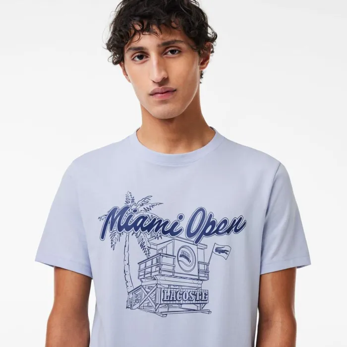 TShirts Men Lacoste Men039s Miami Open Edition UltraDry Tennis TShirt Phoenix Blue J2g