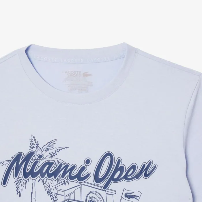 TShirts Men Lacoste Men039s Miami Open Edition UltraDry Tennis TShirt Phoenix Blue J2g