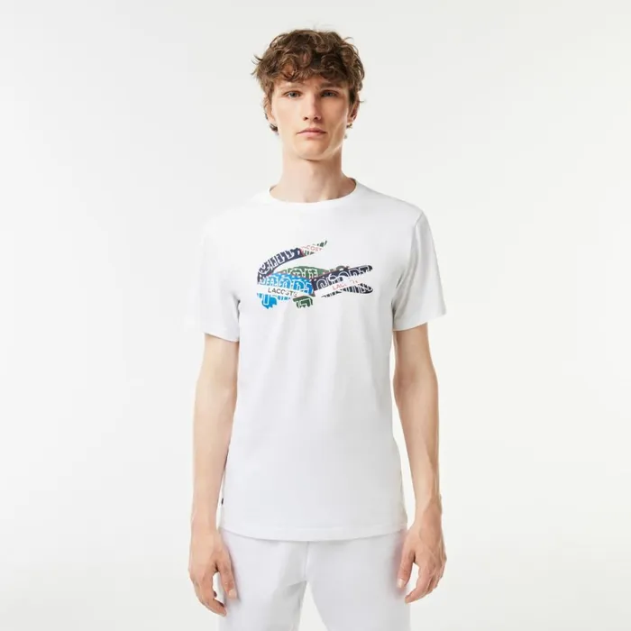 TShirts Men Lacoste Men039s SPORT Cotton Jersey TShirt White 001