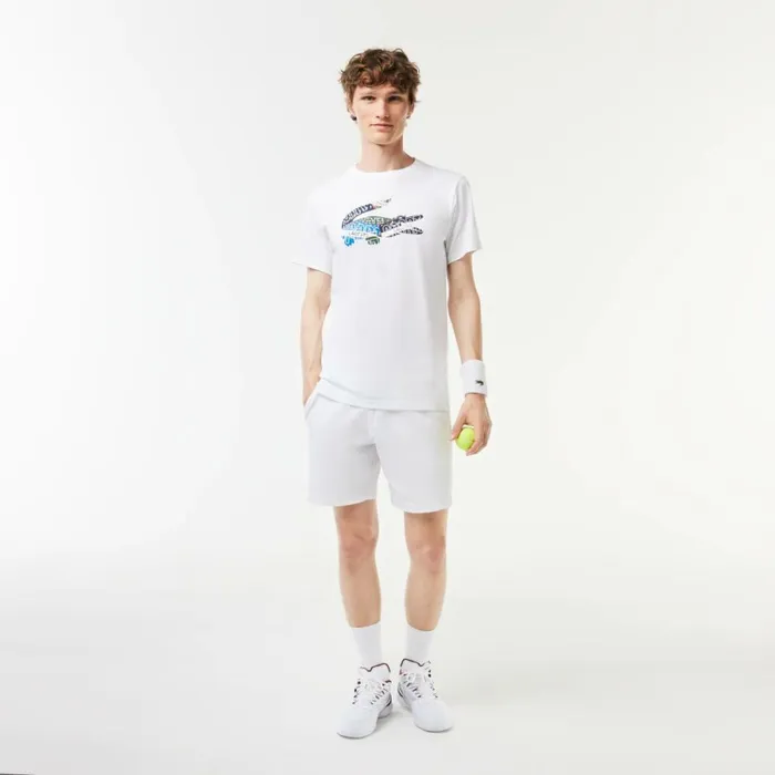 TShirts Men Lacoste Men039s SPORT Cotton Jersey TShirt White 001