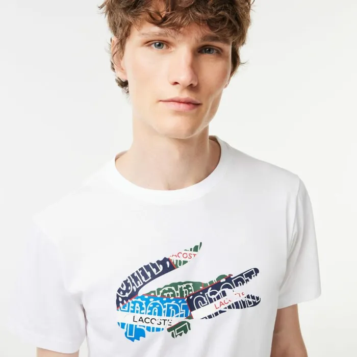 TShirts Men Lacoste Men039s SPORT Cotton Jersey TShirt White 001