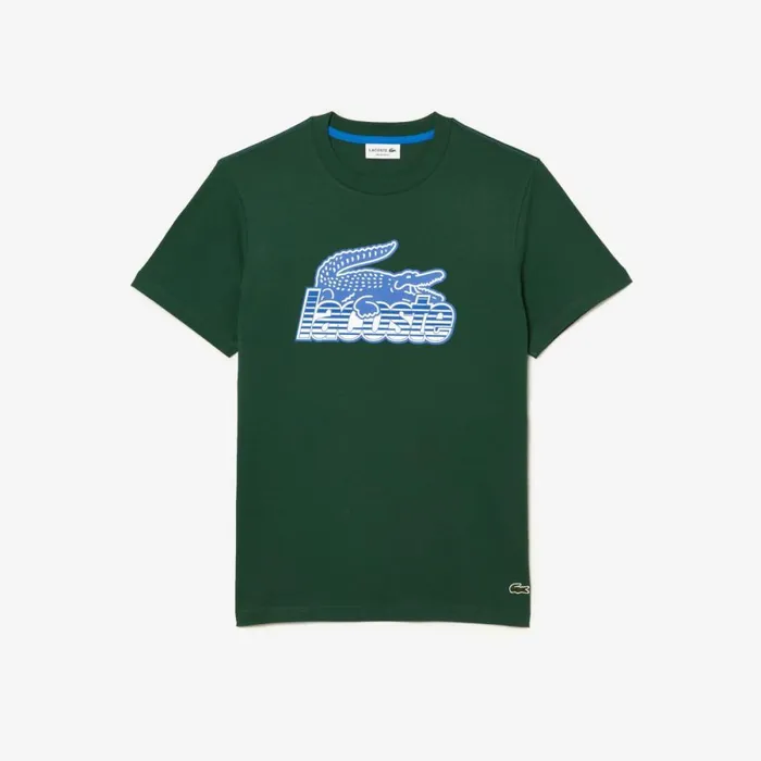 TShirts Men Lacoste Mens Cotton Jersey Print TShirt Pine Green 132