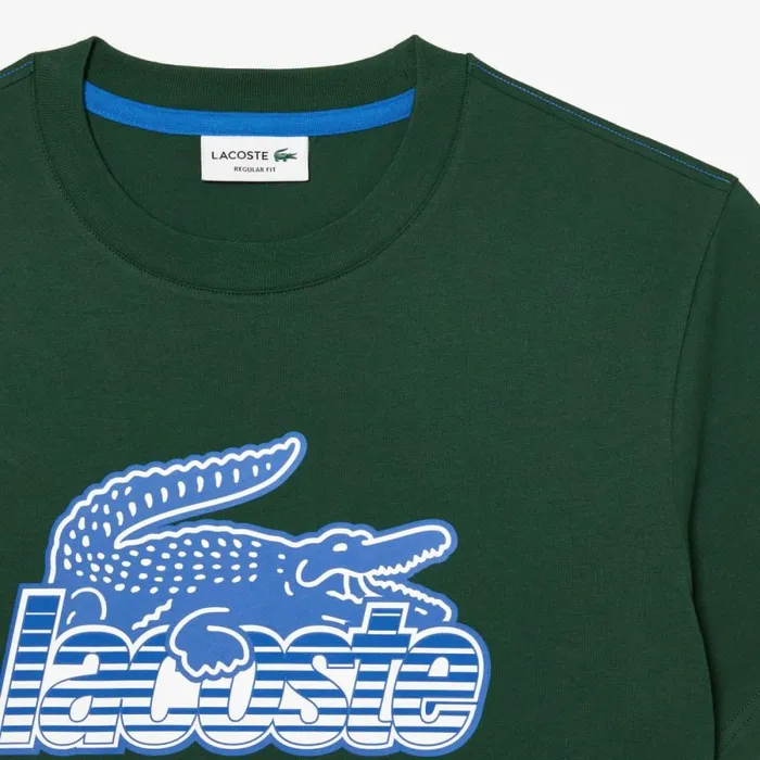 TShirts Men Lacoste Mens Cotton Jersey Print TShirt Pine Green 132