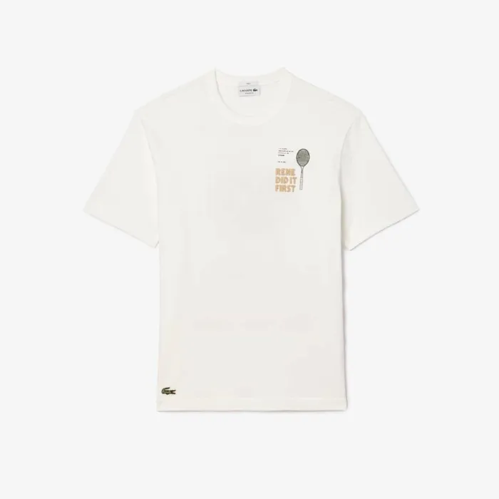 TShirts Men Lacoste Unisex Patent Back Piqu TShirt White Img