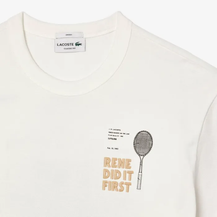 TShirts Men Lacoste Unisex Patent Back Piqu TShirt White Img