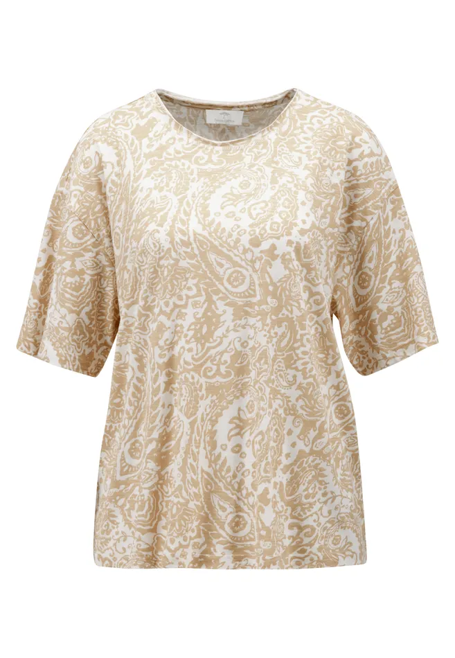 Tshirts Women FYNCHHATTON Patterned Modal Blend Tshirt Sahara Sand