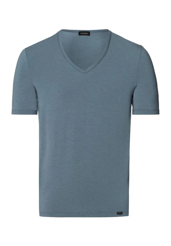 TENCEL And Cotton Fitted VNeck TShirt Black Clay Men HANRO Tops and Tees