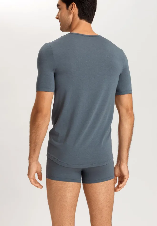 TENCEL And Cotton Fitted VNeck TShirt Black Clay Men HANRO Tops and Tees