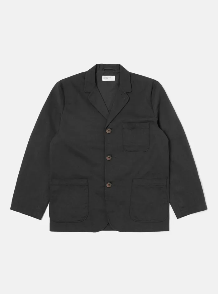 Three Button Jacket In Black Twill Men Universal Works Jackets