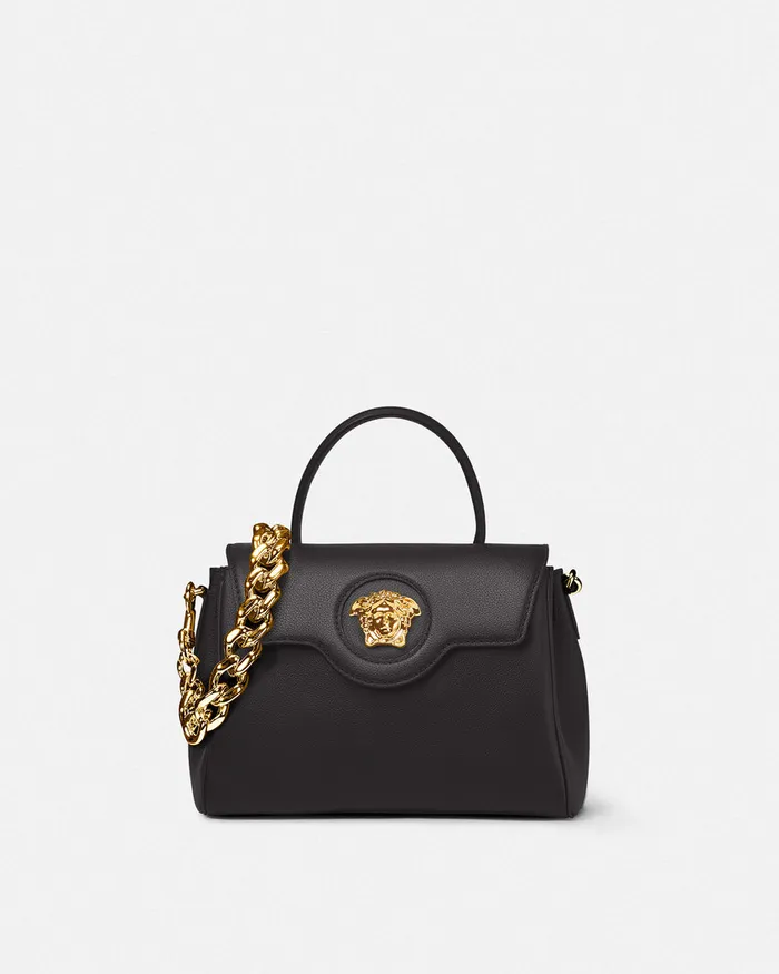 Top Handle Women Versace La Medusa Handbag Black