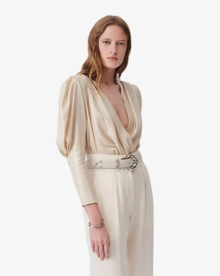 Tops and Shirts Women IRO CLARONE CRISSCROSS VNECK LINEN TOP