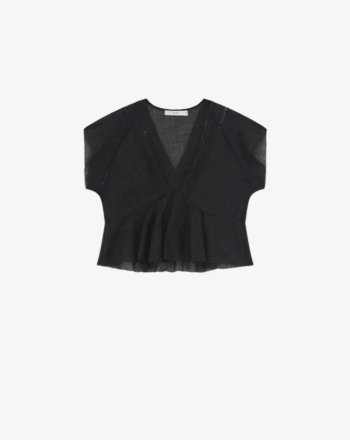 Tops and Shirts Women IRO DARILA RUFFLED VNECK CROP TOP