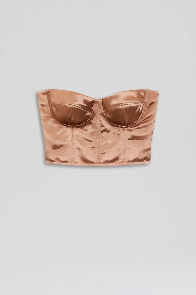 Tops FRENCH SATIN BUSTIER CINNAMON 8211 Scanlan Theodore Women