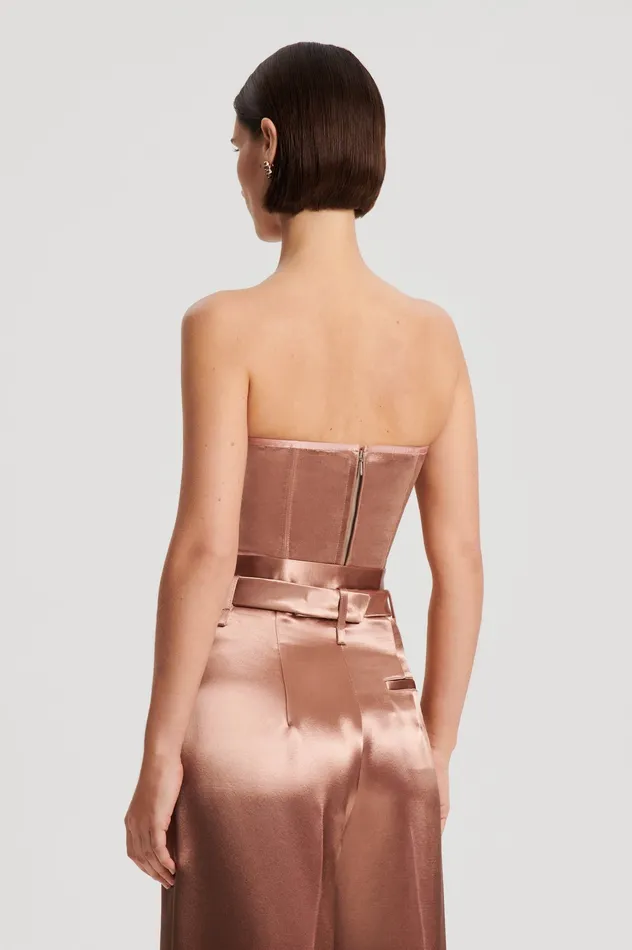 Tops FRENCH SATIN BUSTIER CINNAMON 8211 Scanlan Theodore Women