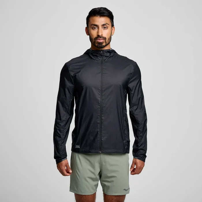 Tops Peregrine Packaway Jacket Black 8211 Saucony Men
