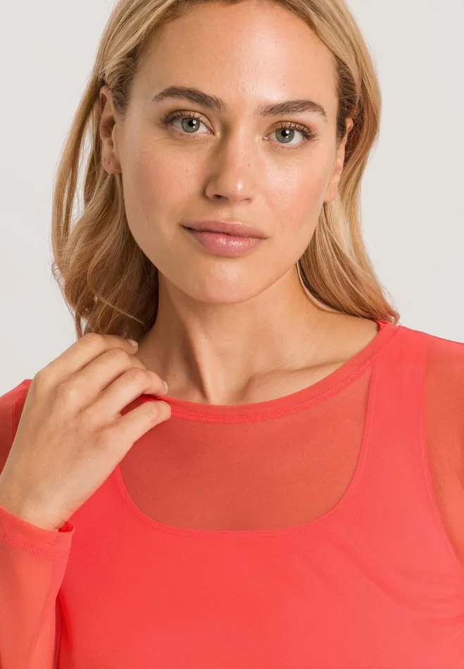 Transparent Tulle Top Juicy Melon Women HANRO Activewear