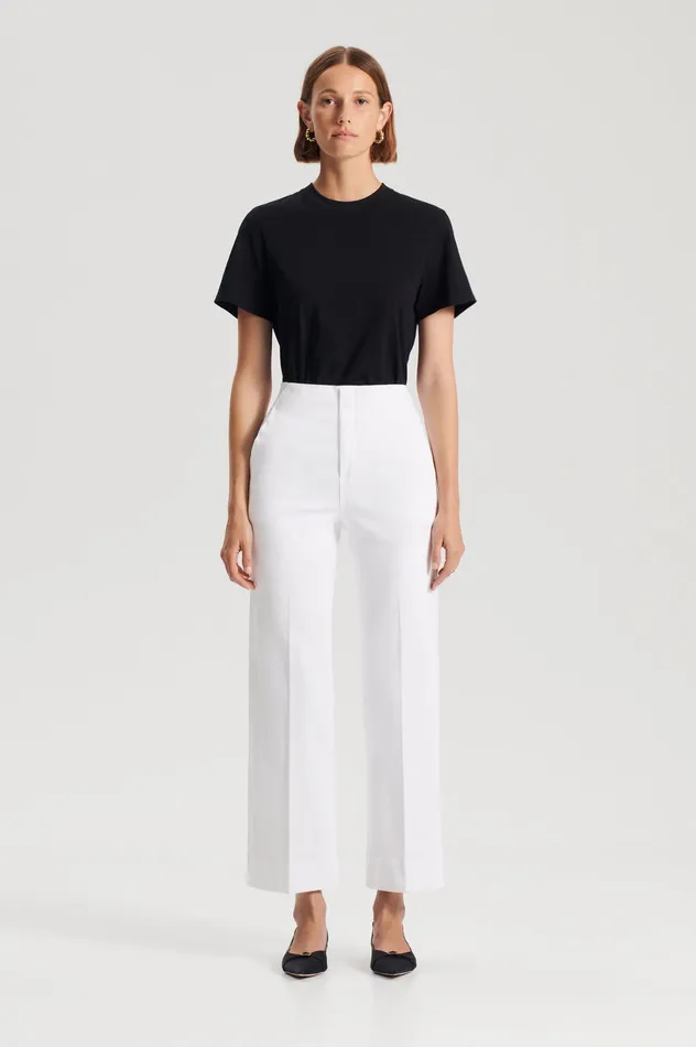 Trousers Scanlan Theodore Women DENIM CROPPED JEAN WHITE