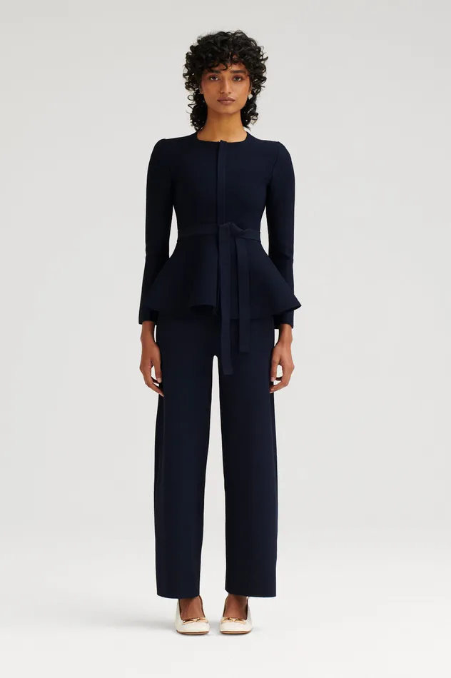 Trousers Women Scanlan Theodore MICRO CREPE CROP TROUSER NAVY