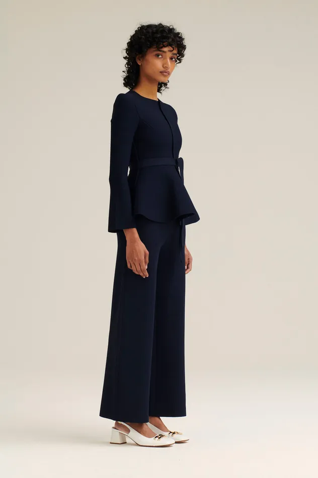 Trousers Women Scanlan Theodore MICRO CREPE CROP TROUSER NAVY Trousers Women Scanlan Theodore MICRO CREPE CROP TROUSER NAVY