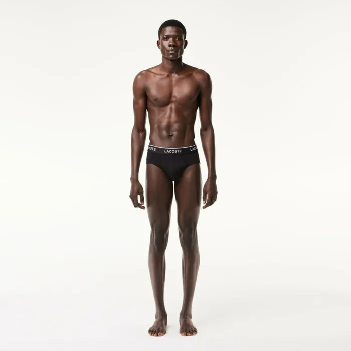 Underwear and Socks Men Lacoste Men039s 3Pack Briefs Black 031