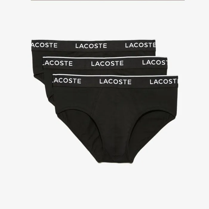 Underwear and Socks Men Lacoste Men039s 3Pack Briefs Black 031