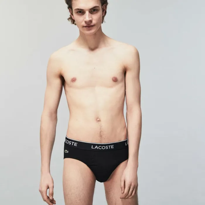 Underwear and Socks Men Lacoste Men039s 3Pack Briefs Black 031