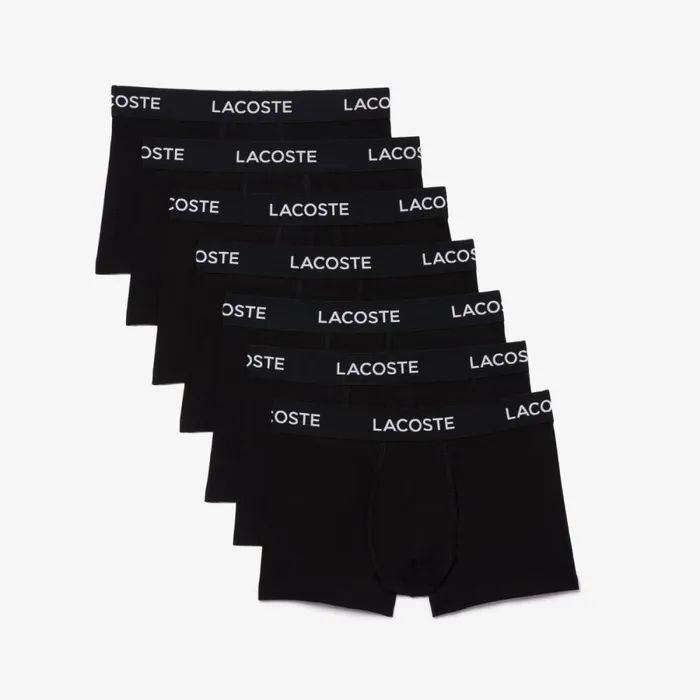 Underwear and Socks Men Lacoste Men039s 7Pack Logo Waist Trunks Black 031