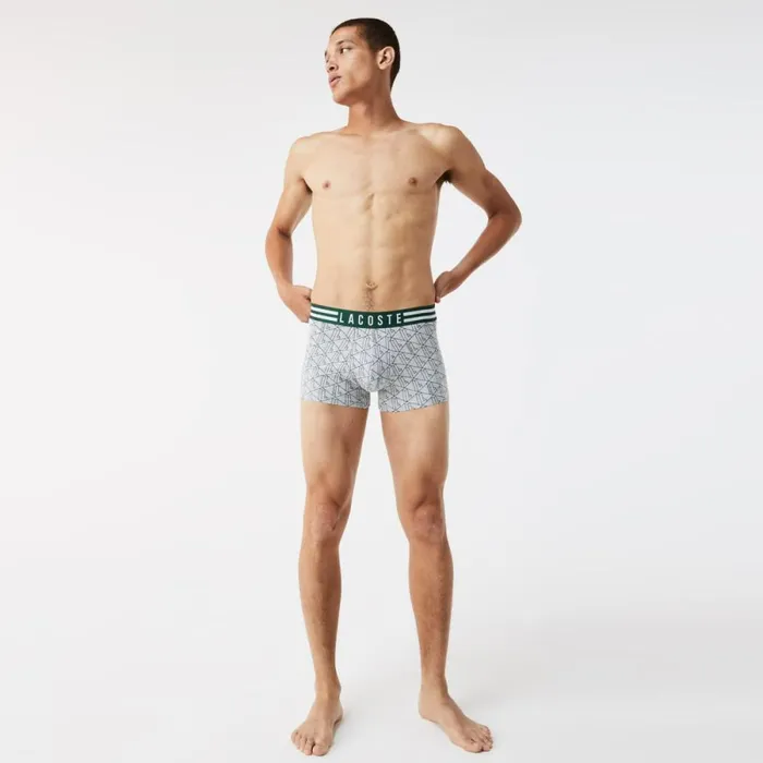 Underwear and Socks Men Lacoste Mens Striped Waist Stretch Cotton Trunk 3Pack Grey Chine White Navy Blue Tya Underwear and Socks Men Lacoste Mens Striped Waist Stretch Cotton Trunk 3Pack Grey Chine White Navy Blue Tya