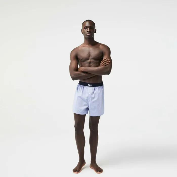 Underwear and Socks Men Lacoste Mens UltraSoft Cotton Boxer 3Pack Navy Blue Blue Vuc