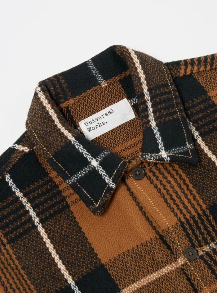 Uniform Jacket In Brown Earth II Check Men Universal Works Overshirts