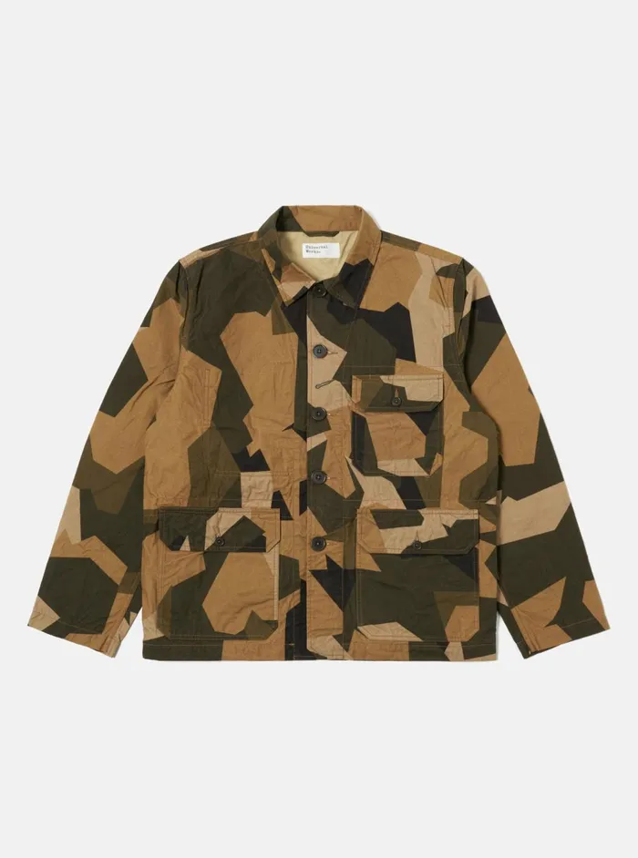 Utility Jacket In Brown Swedish Camo Men Universal Works Coats and Outerwear