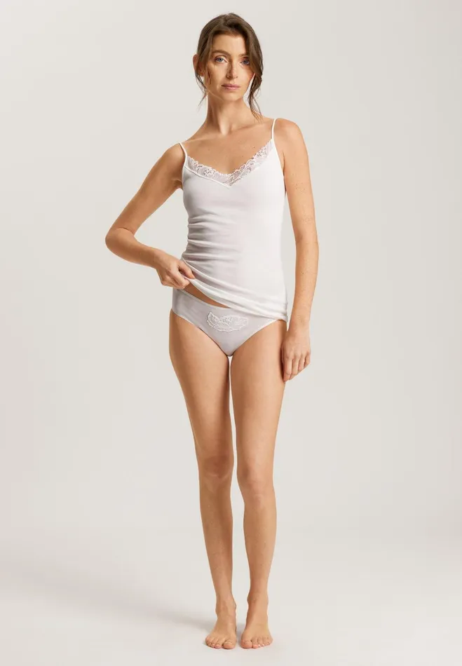 VNeck Cotton Camisole Off White Women HANRO Pajama Tops