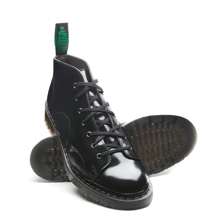 Vegan Solovair Monkey Boots Black Vegan HiShine Monkey Boot