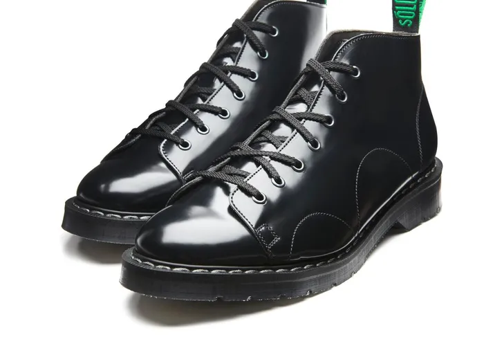 Vegan Solovair Monkey Boots Black Vegan HiShine Monkey Boot