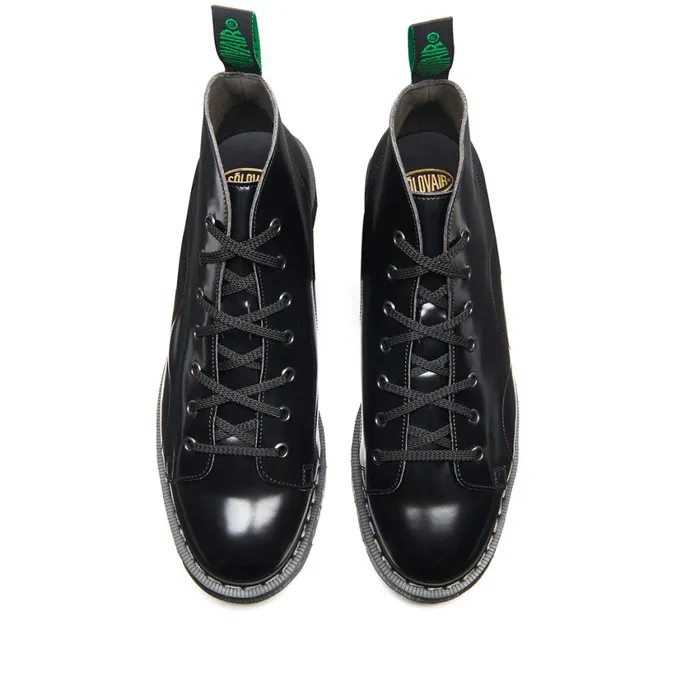 Vegan Solovair Monkey Boots Black Vegan HiShine Monkey Boot