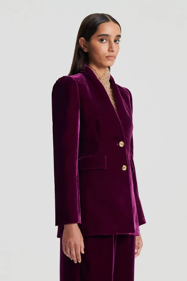 VELVET JACKET MULBERRY Women Jackets Scanlan Theodore VELVET JACKET MULBERRY Women Jackets Scanlan Theodore