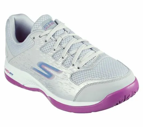 Viper Court 8211 Pickleball Gray Purple Women SKECHERS Lace Up