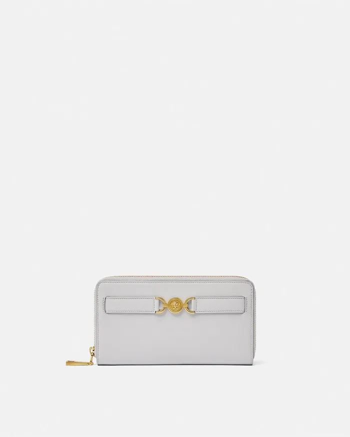 Wallets Women Versace Medusa 03995 Long Wallet Gray