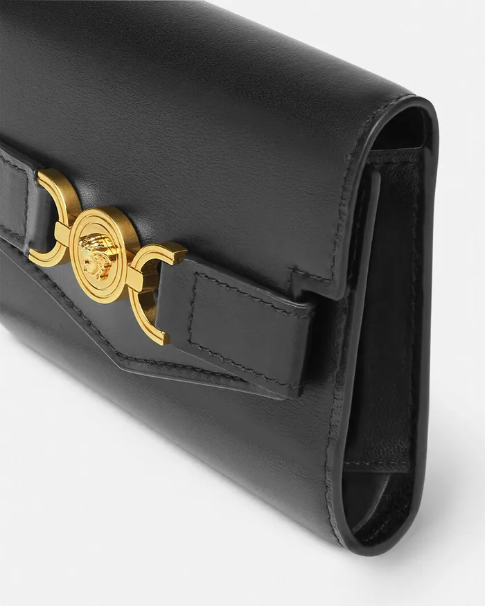 Wallets Women Versace Medusa 03995 Trifold Wallet Blackgold