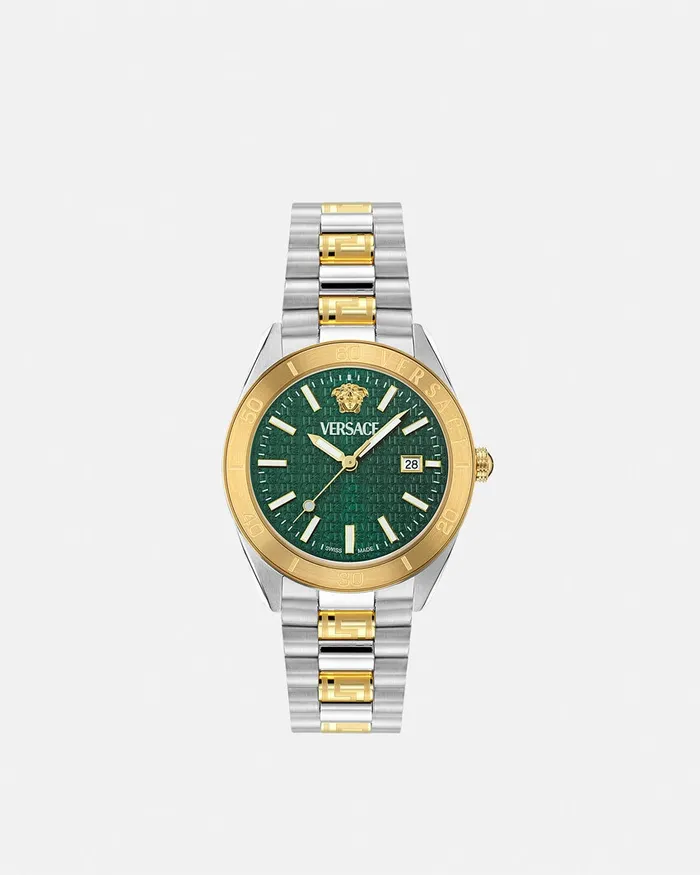 Watches Men Versace VDome Watch Goldsilver