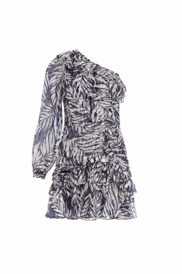 WeddingWomen Needle and Thread Feather Lurex OneShoulder Micro Mini Dress Blue WeddingWomen Needle and Thread Feather Lurex OneShoulder Micro Mini Dress Blue