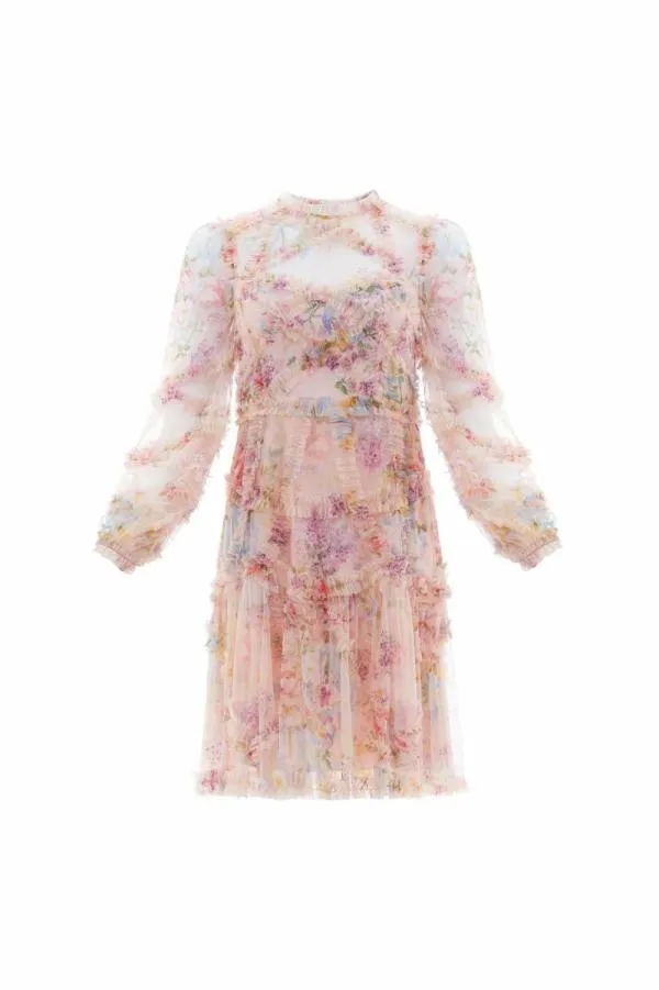 WeddingWomen Needle and Thread Floral Diamond Ruffle Dress Multi