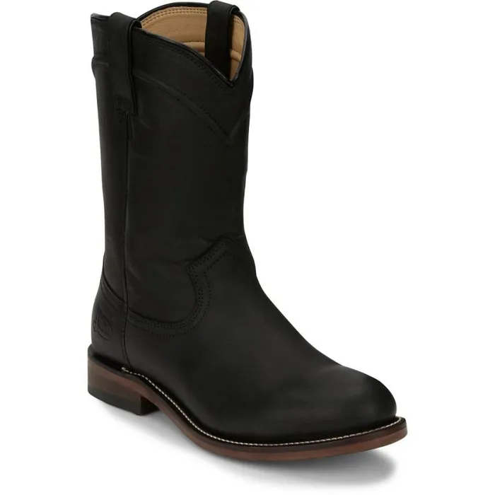 Western Men Justin Boots Braswell 10034 Roper Black